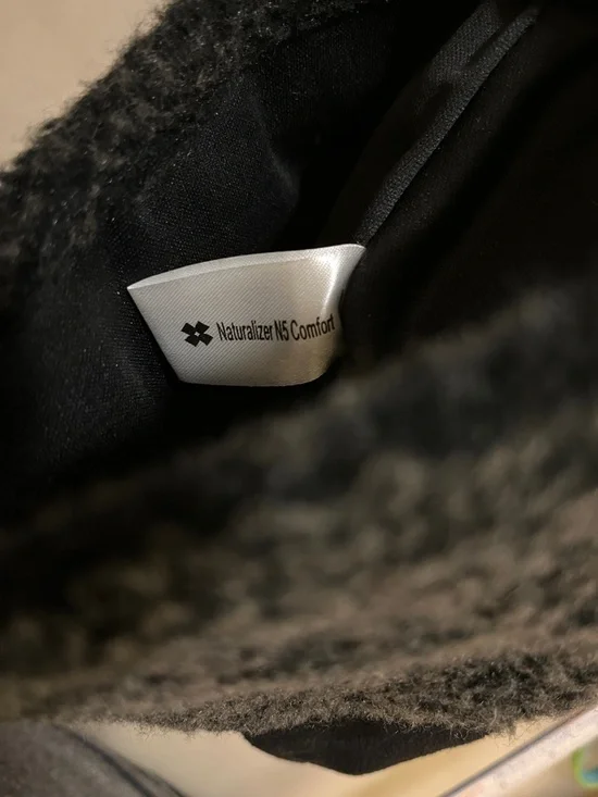 Naturalizer Black Faux-Sherling Faux Suede Heeled Boots - Picture 3 of 8